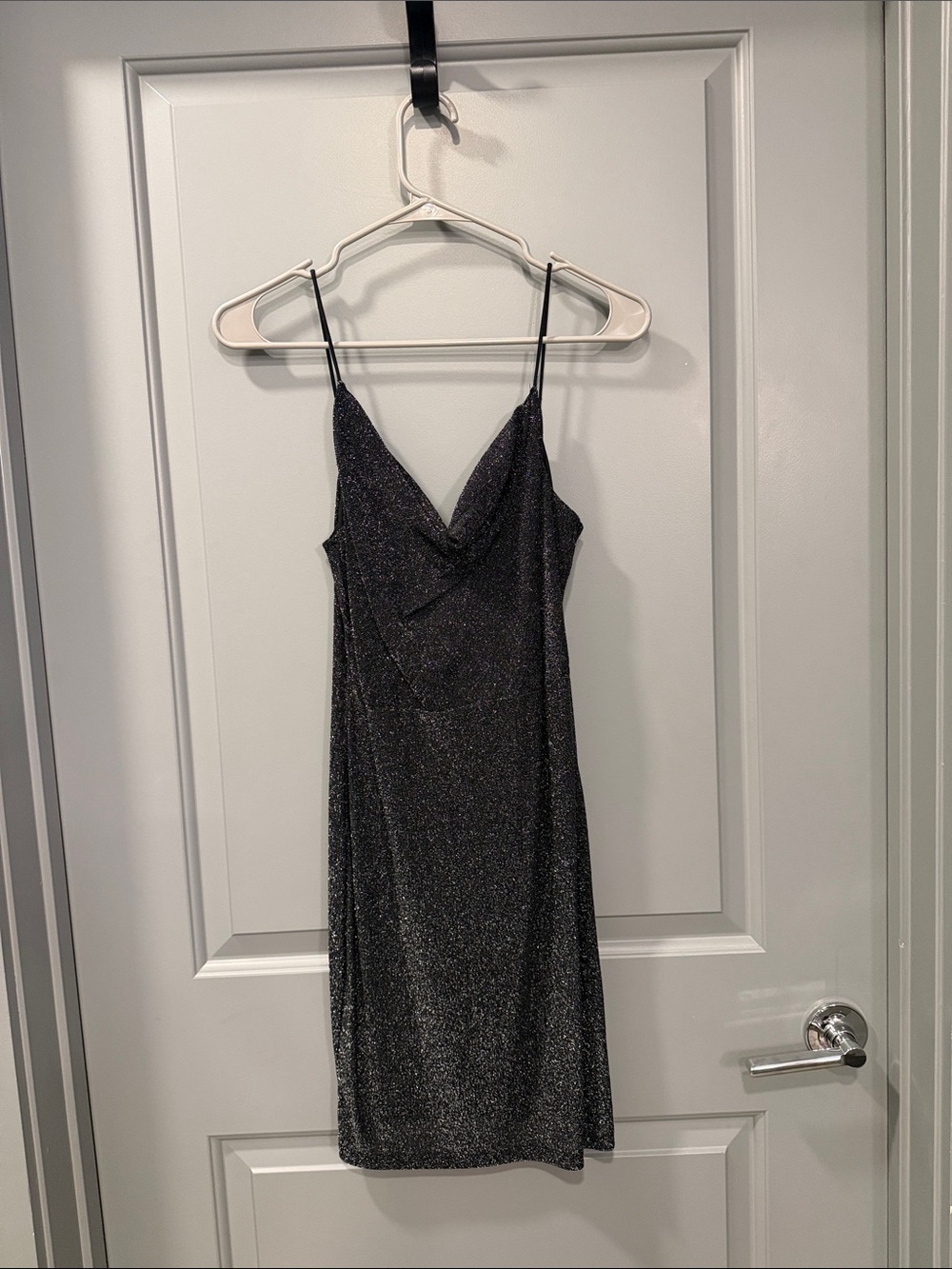 SHEIN Glittery Black Mini Slip Dress